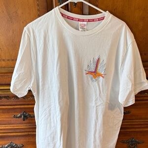Marvel White Tee with Multicolor Sword and Wing Emblem